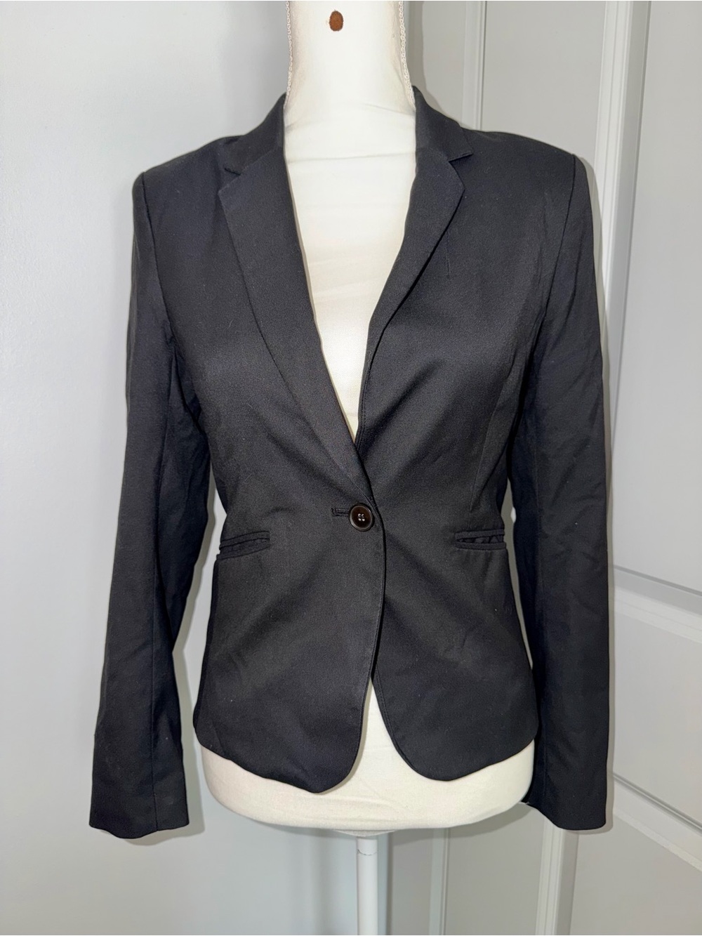 H&M Fitted Blazer w/ Notched Lapels & Single-button Front Closure